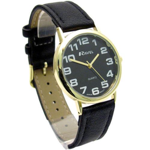 Ravel Mens Basic Leather Strap Watch R0105G Available Multiple Colour