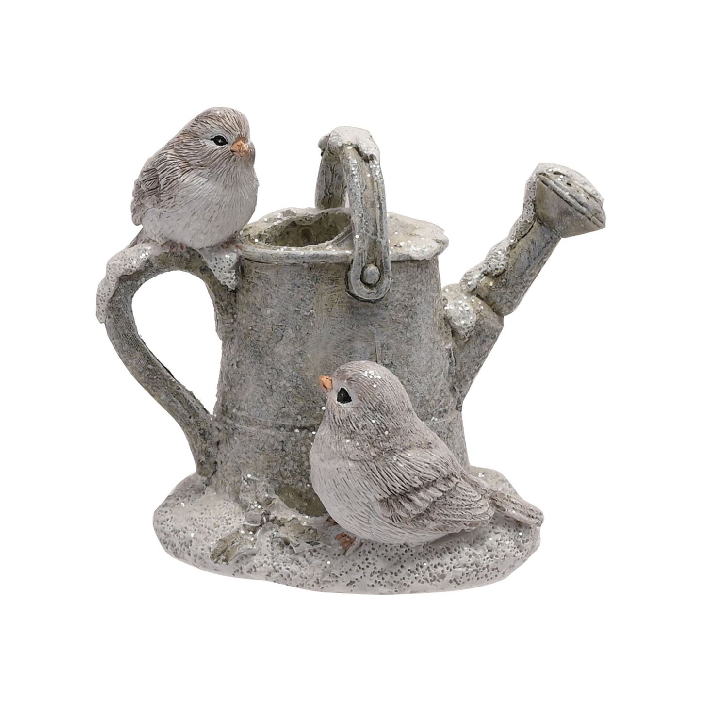 2 Robins Figurine on a Watering Can