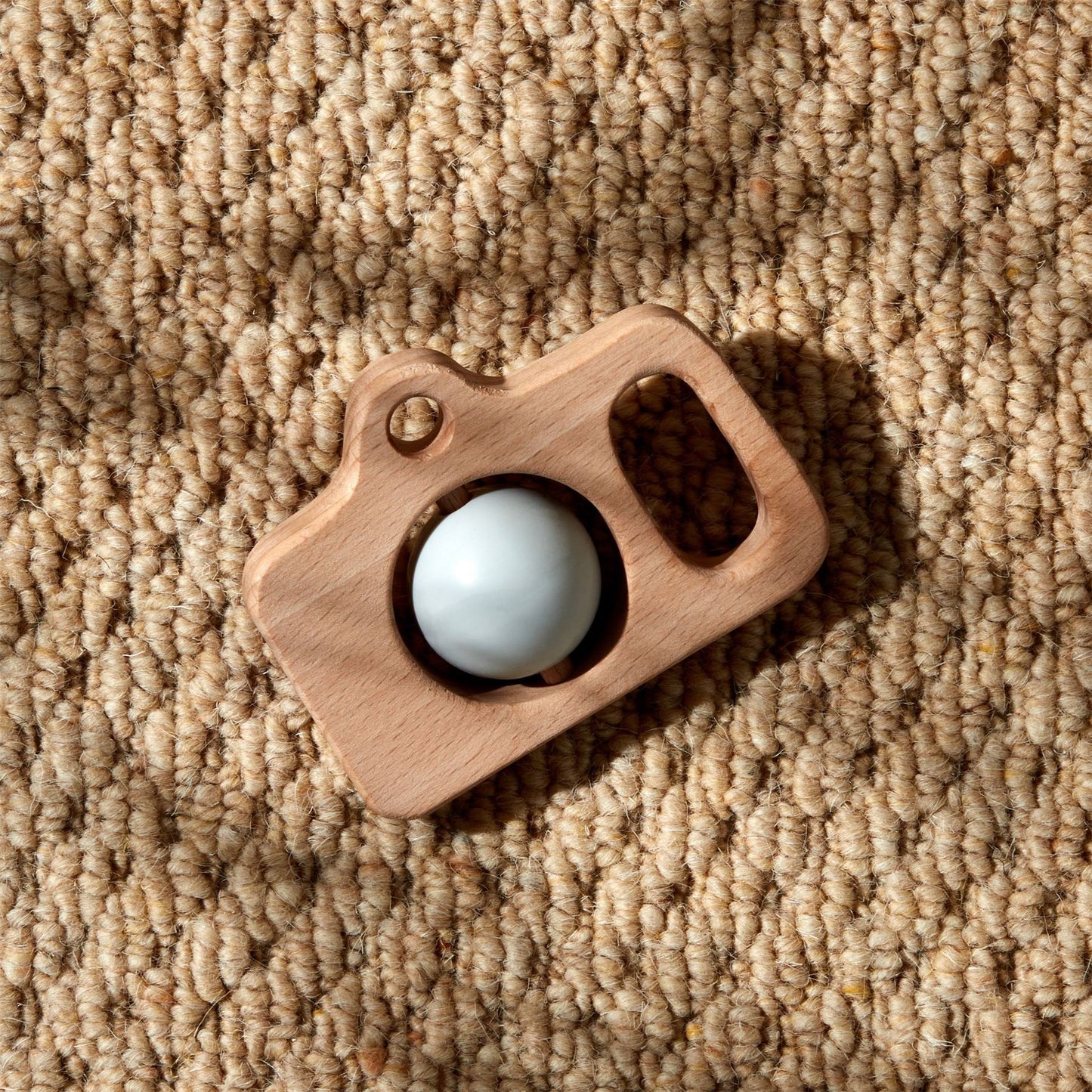 Bambino Wood & Silicone Camera Teether Natural