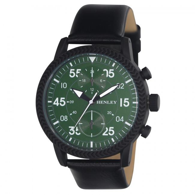 Henley Mens Bold Textured sports Leather Strap Watch H02212 Available Multiple Colour