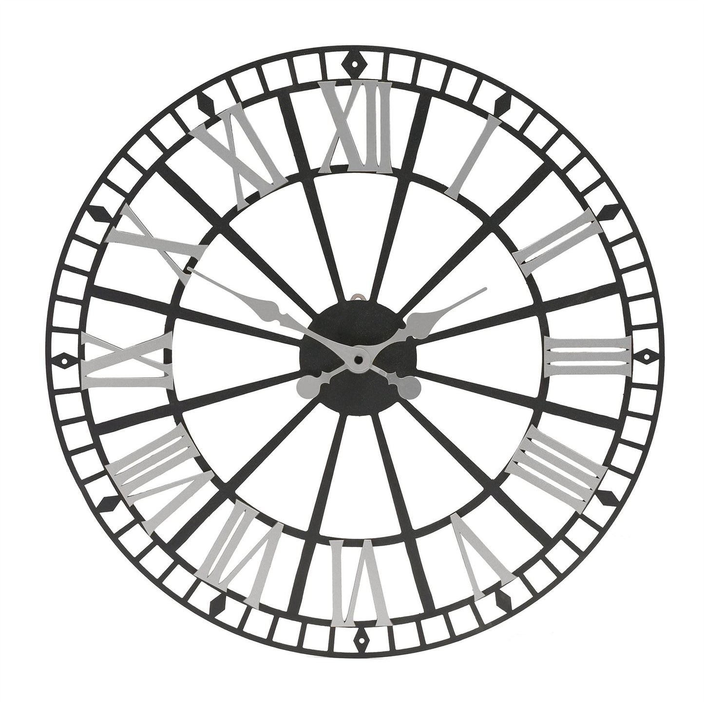Hometime Retro Metal Skeleton Wall Clock 49cm
