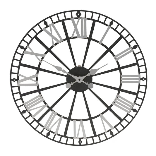 Hometime Retro Metal Skeleton Wall Clock 49cm