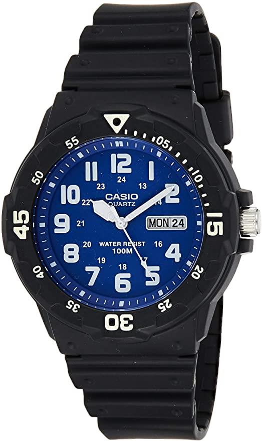 Casio Mens Day Date Rubber Strap Watch - MRW-200H Available Multiple Colour