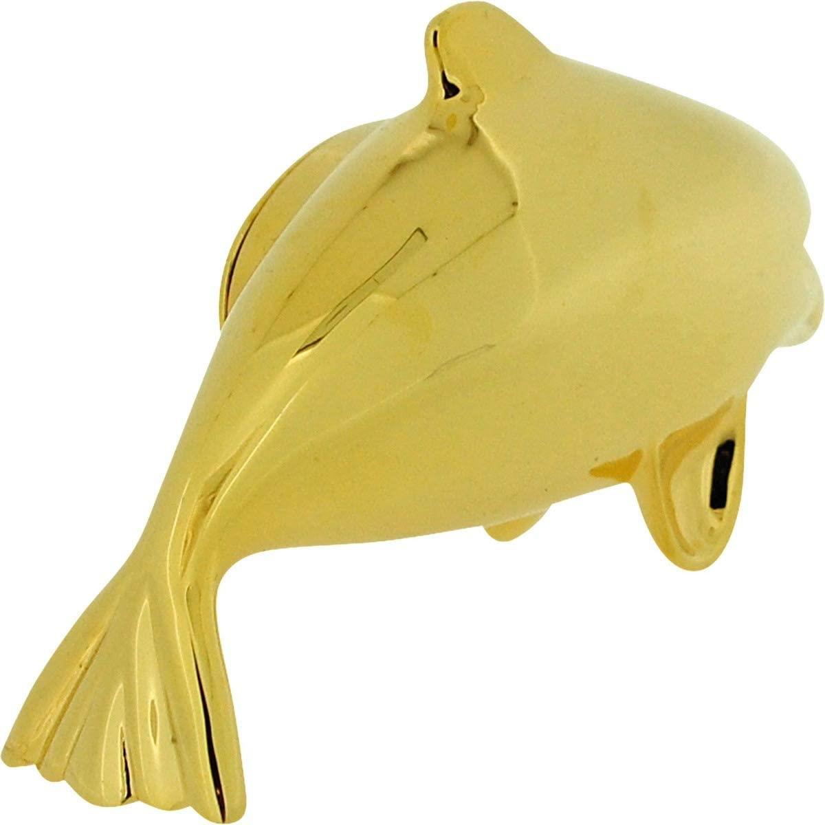Miniature Clock Gold Free Standing Dolphin Solid Brass IMP1062G CLEARANCE NEEDS RE-BATTERY