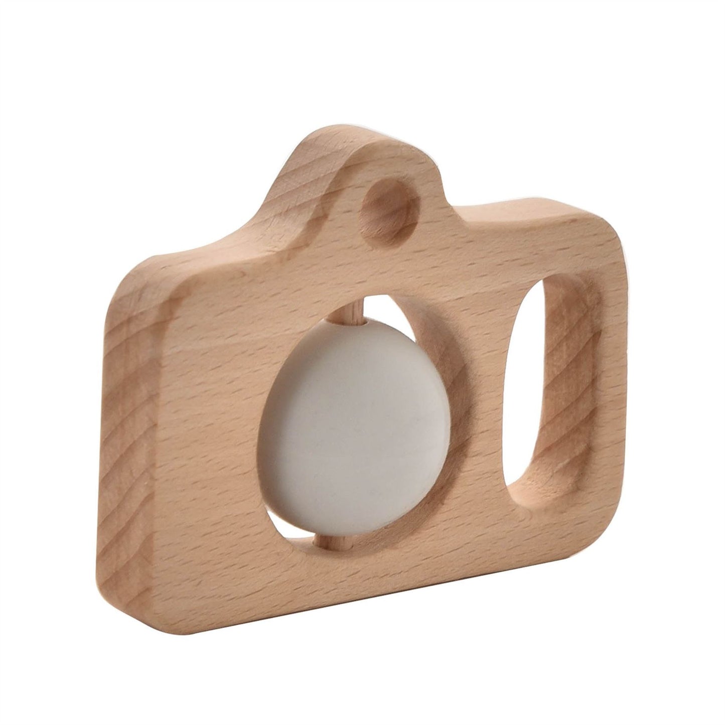 Bambino Wood & Silicone Camera Teether Natural