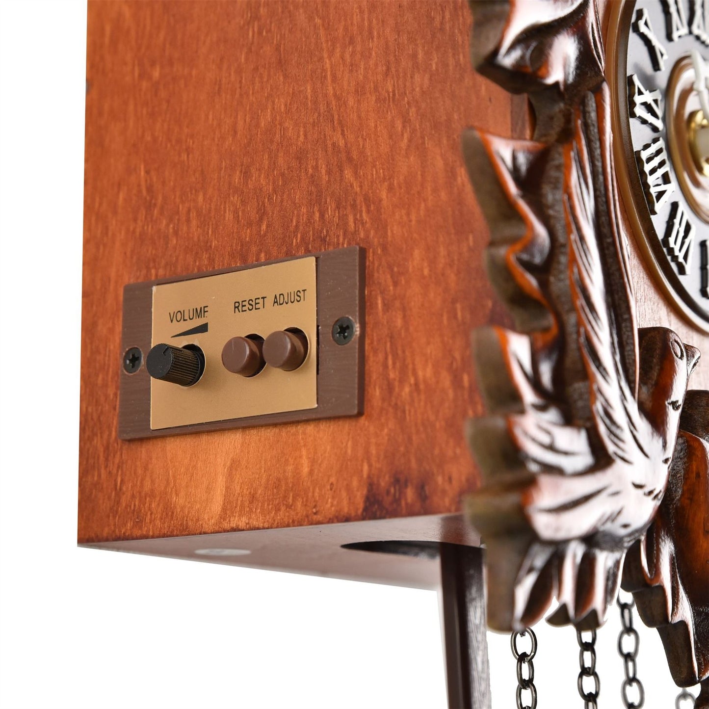 Qtz Cuckoo Clock - Wooden - Pitched Roof