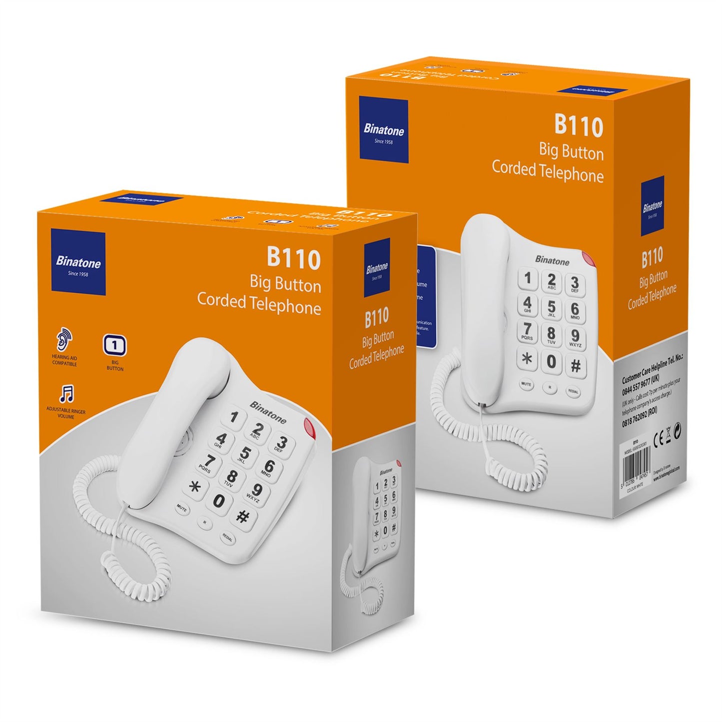 Binatone Big Button 110 Corded Phone White