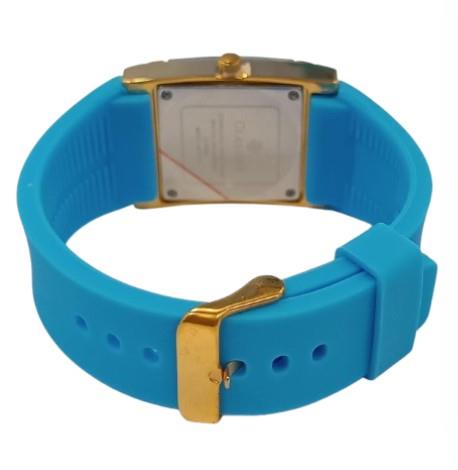 Clasico Ladies Water Resistant Bling Big Square Dial Rubber Strap WatcH Available Multiple colour