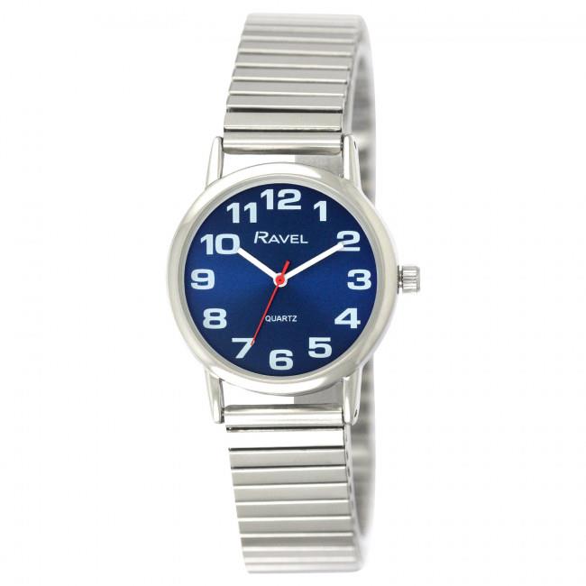 Ravel Mens & Ladies Blue Dial Silver Expander Bracelet Watch R0208.46