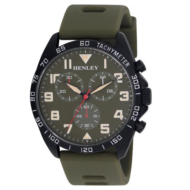 Henley Mens Multi Eye Sports Large Rubber Strap Watch H02215 Available Multiple Colour