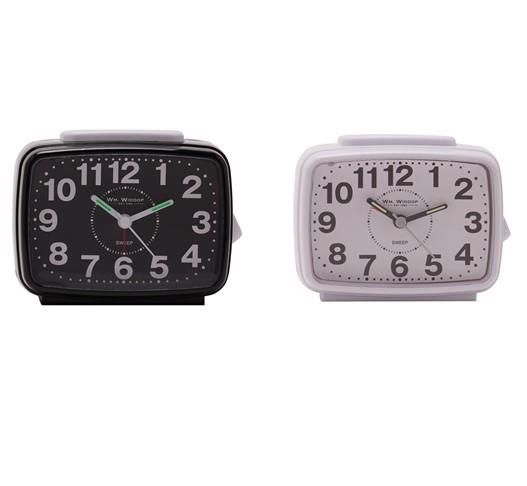 Wm.Widdop Oblong Alarm Clock Sweep Movement & Snooze 9510 Available Multiple Colour