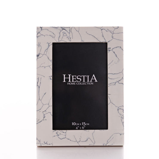 Hestia Black & White Stone Finish Photo Frame 4" x 6"