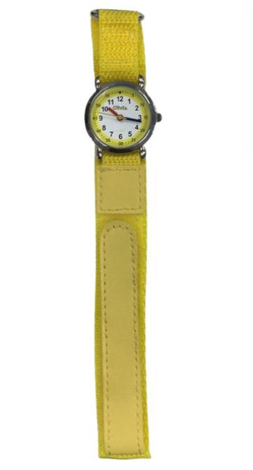 Olivia Children's Girls Analogue Quartz Time Teacher Watch with Yellow Velcro Strap TOC153 - CLEARANCE NEEDS RE-BATTERY