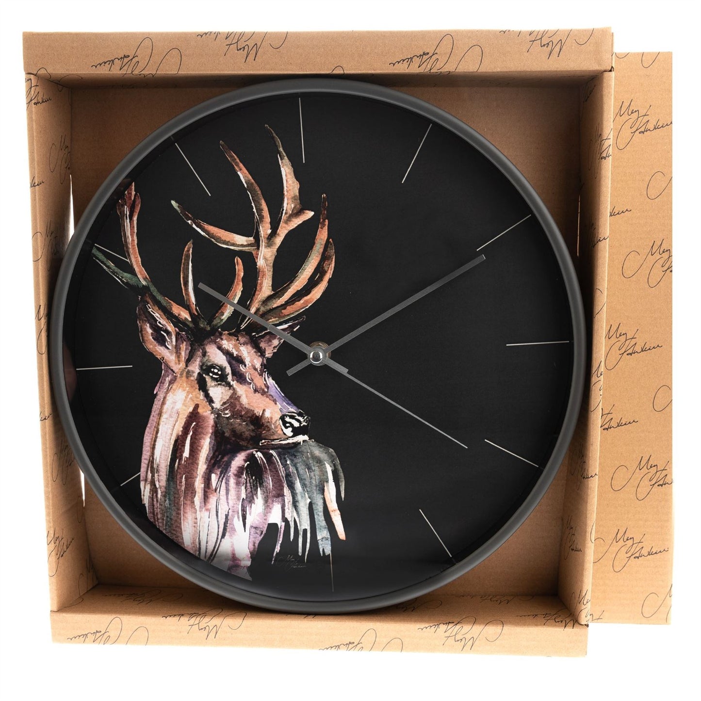 Meg Hawkins Round Wall Clock 30cm Stag