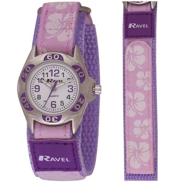 Ravel Childrens Boys/Girls White Dial Velcro Strap Watch R1507 Available Multiple Colour & Design - CLEARANCE NEEDS RE-BATTERY