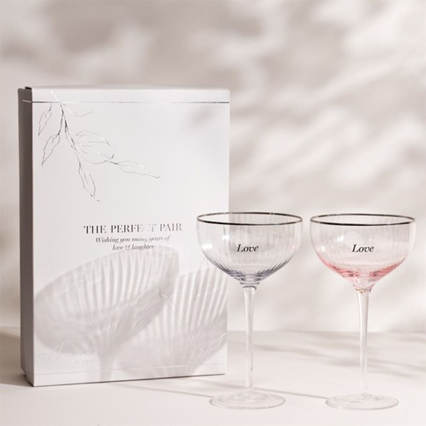 Amore Set of 2 Coupe Glasses - Love