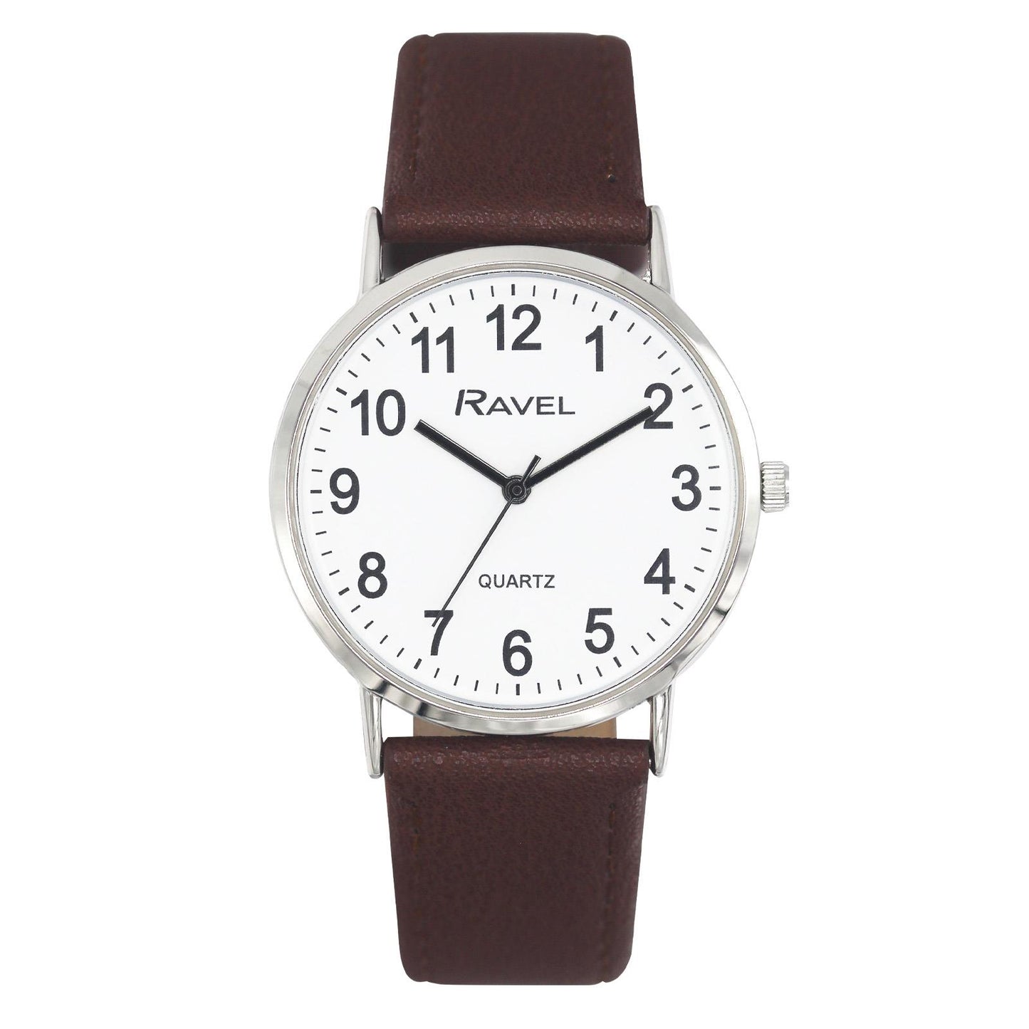 Ravel Mens Basic Dial Leather Strap Wristwatch R0129G Available Multiple Colour