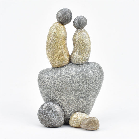 Hestia Pebble Couple Sitting Figurine