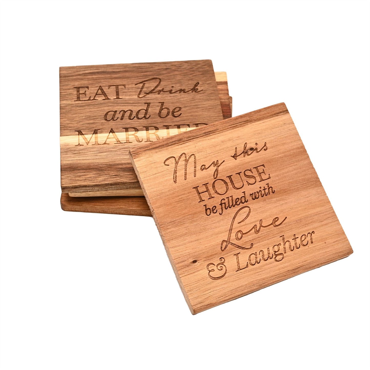 Amore 4pc Wooden Coaster Set