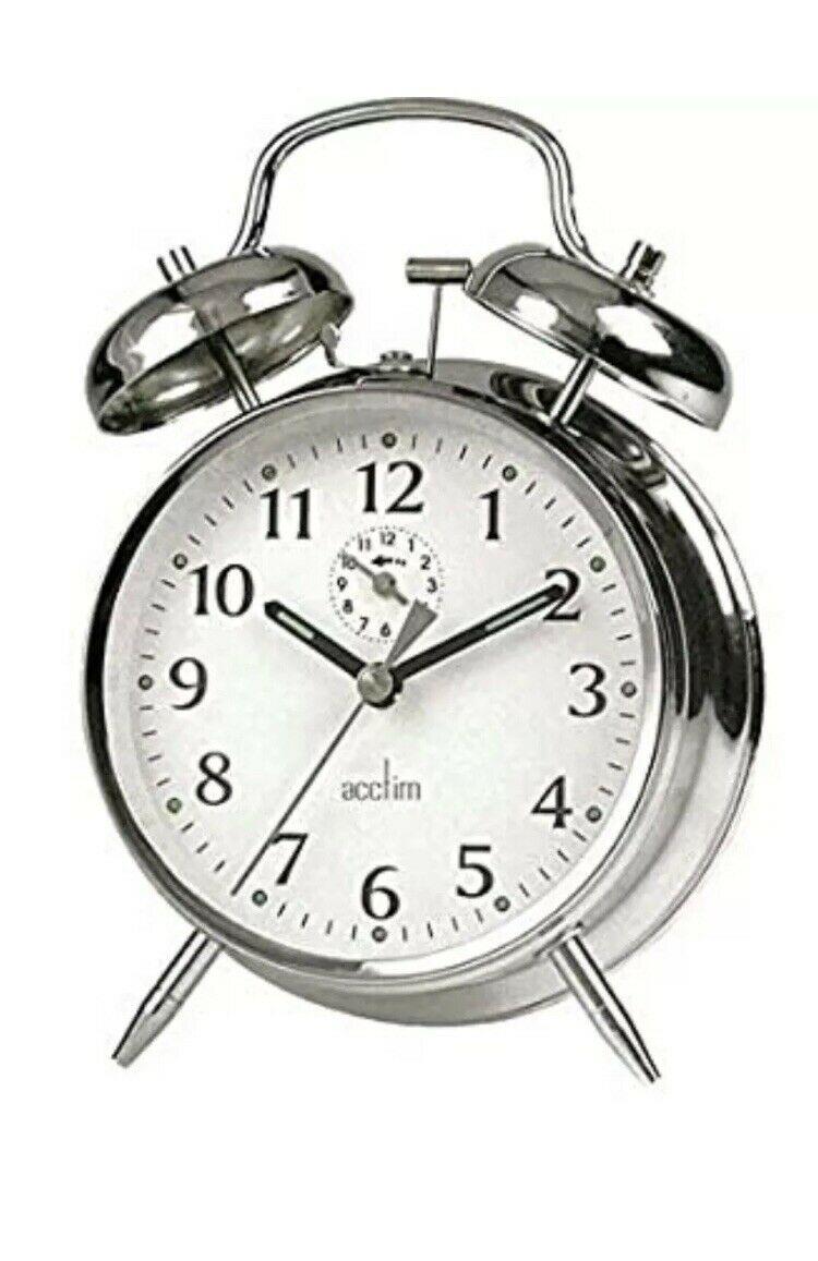 Acctim Saxon Large Double Bell Alarm clock Available Multiple Colour
