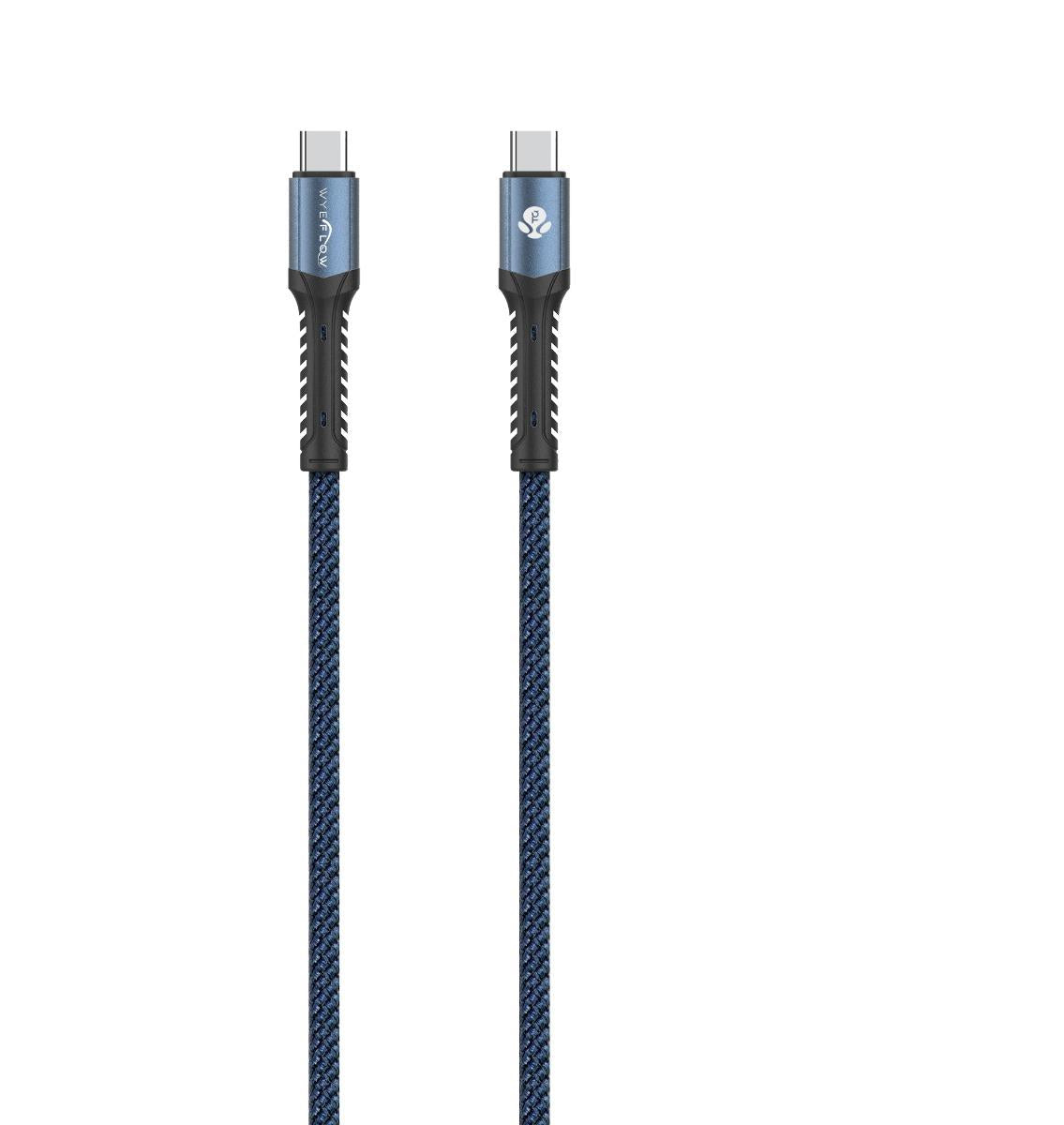 Fast Charge 60W WYEFLOW SuperStrand Braided Type C to Type C Charging & Data Cable 1m
