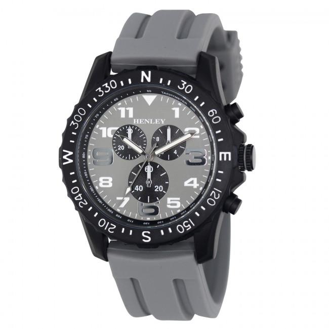 Henley Mens Multi Eye Sports Rubber Strap Watch H02208 Available Multiple colour