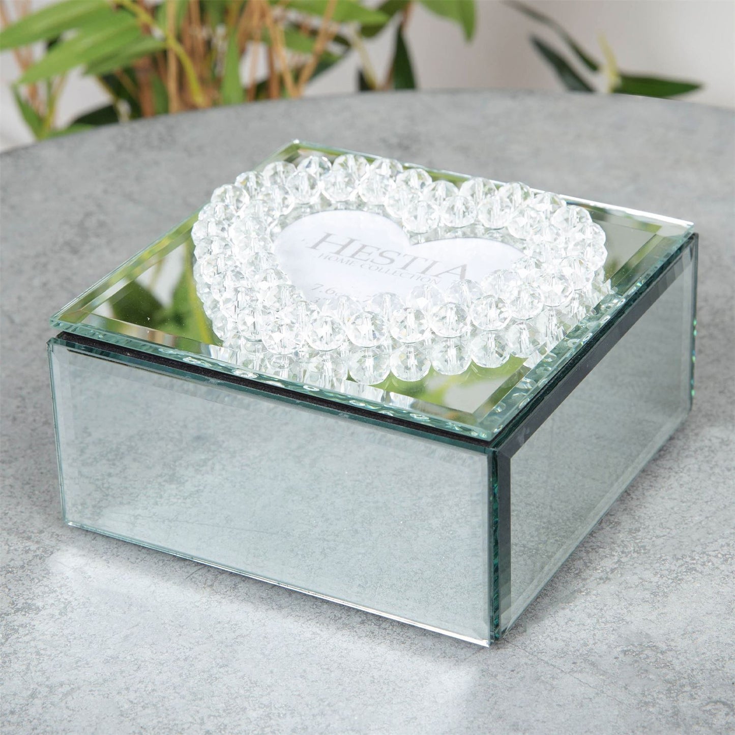 Hestia Mirror Glass Heart Shaped Jewellery Box