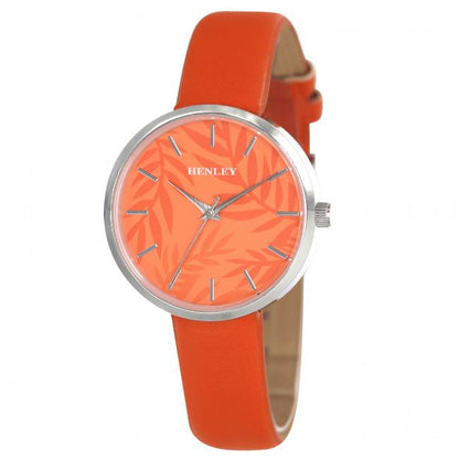 Henley Ladies Palm Motif Leather Strap Watch H06170 Available Multiple Colour