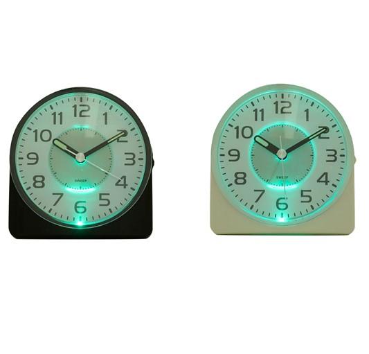 Wm.Widdop Silent Sweep Round Face Blinking Light Alarm Clock 9507 Available Multiple Colour