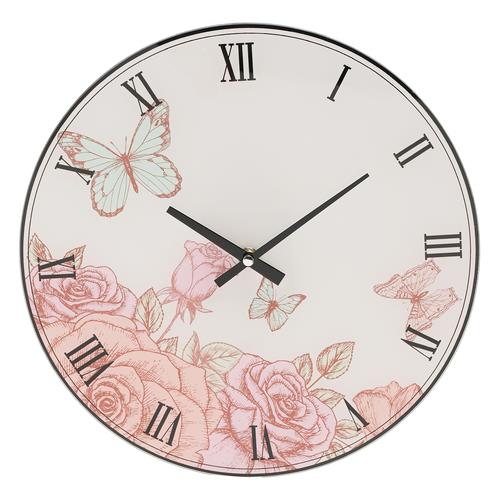 Hometime Glass Wall Clock 30cm Available Multiple Design