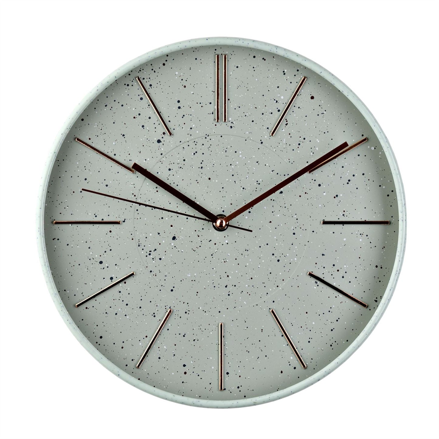 Hometime Round Wall Clock Speckled Face 12"