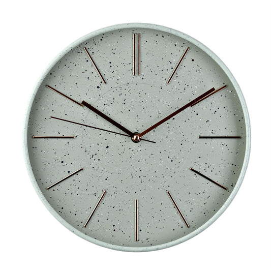 Hometime Round Wall Clock Speckled Face 12"