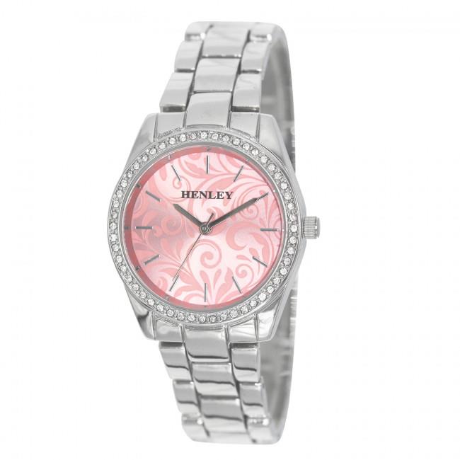 Henley Ladies Fashion Bling Etched Patterned Bracelet Watch H07326 Available Multiple Colour