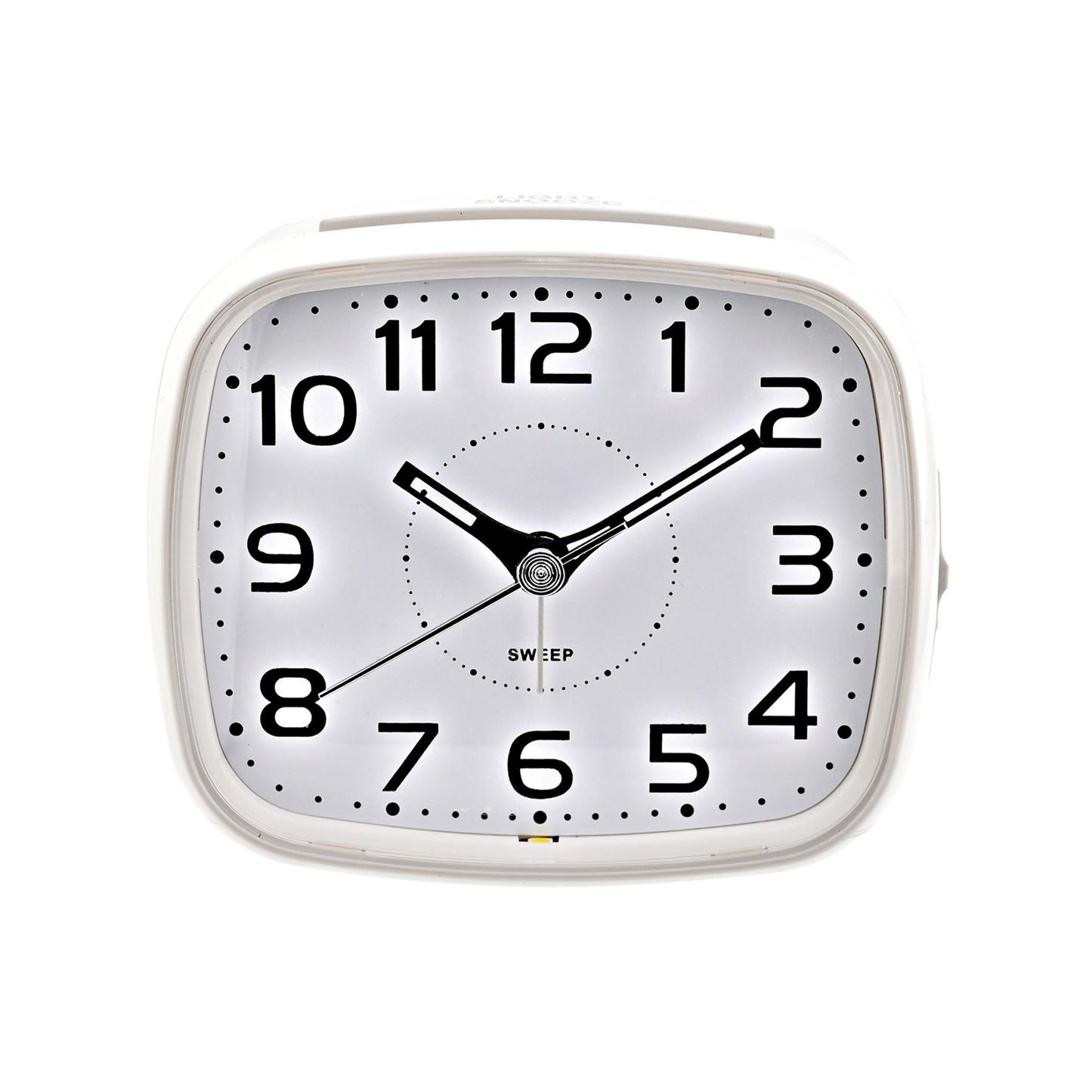 HOMETIME ALARM CLOCK SQUARE WITH ILLUMINATED BUTTON WHITE CASE