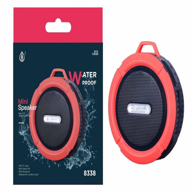 Mini Waterproof Speaker, 3W Bluetooth/TF Card/Radio, Red