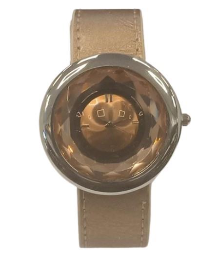 Henley Ladies Fashion Case Brown Dial And Golden Leather Strap Watch H06021.2 - CLEARANCE NEEDS RE-BATTERY