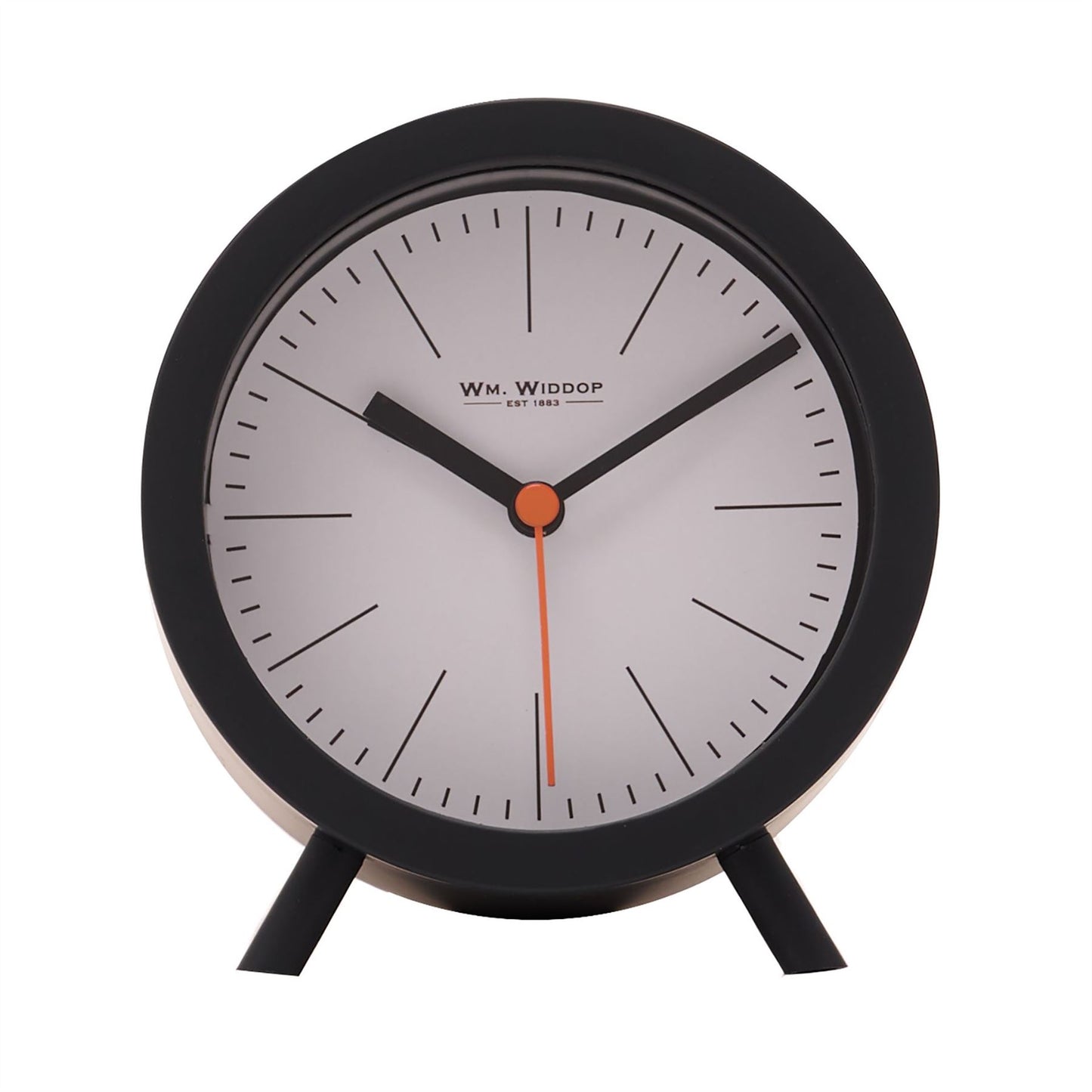 Wm.Widdop Round Alarm Clock Sweep Movement with Feet 9509 Available Multiple Colour