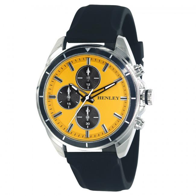 Henley Mens Multi Eye Sports Rubber Strap Watch H02209 Available Multiple Colour