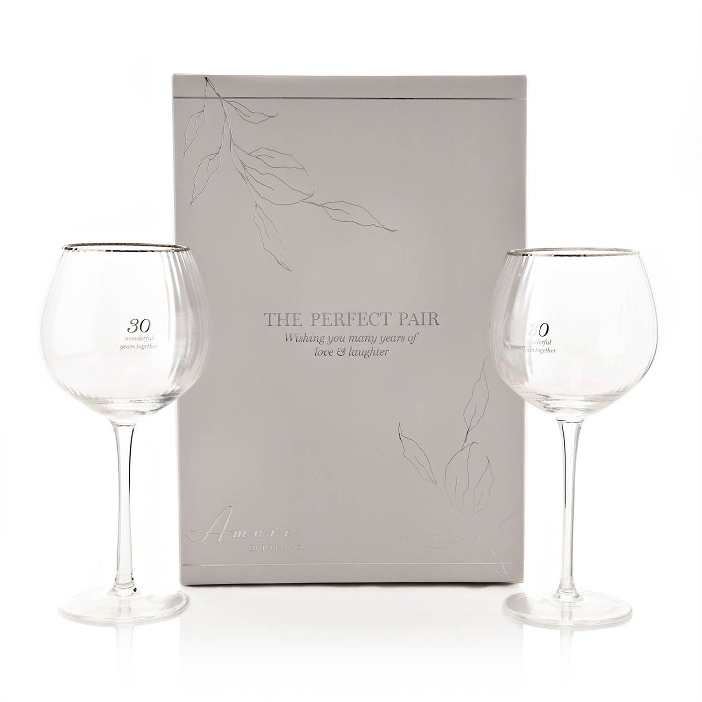 Amore Set of 2 Gin Glasses - 30th Anniversary