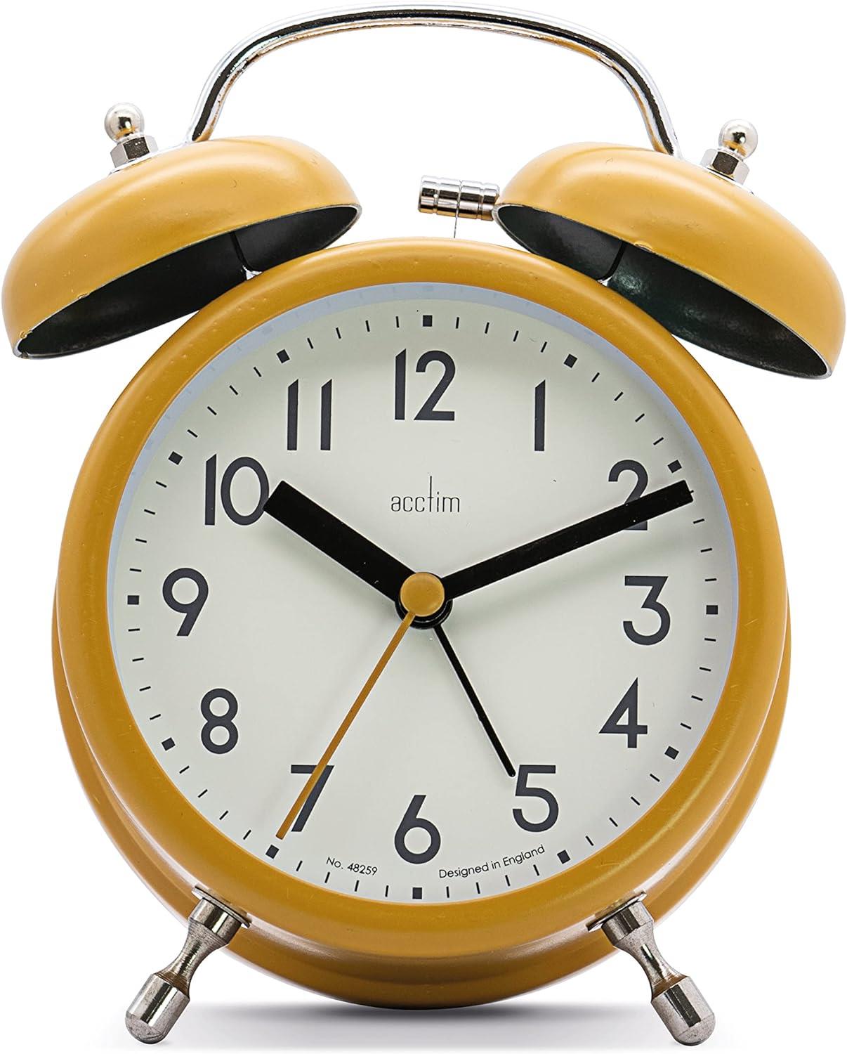 Acctim Hardwick Double Bell Alarm Clock  1612 - Available Multiple colour