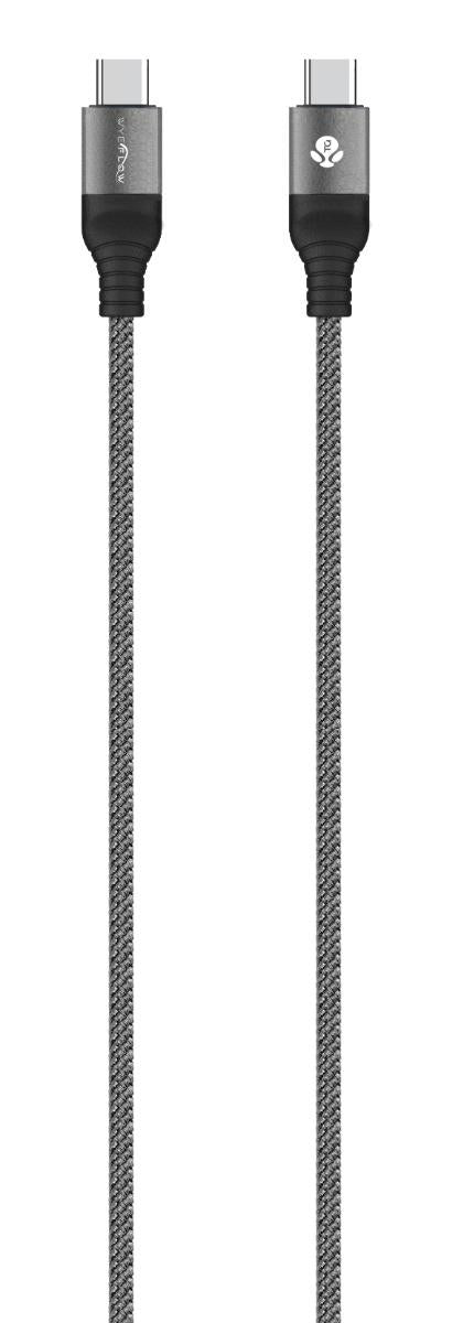 Fast Charging 60W WYEFLOW Aluminum Alloy Braided USB-C to USB-C Charging and Syncing Cable