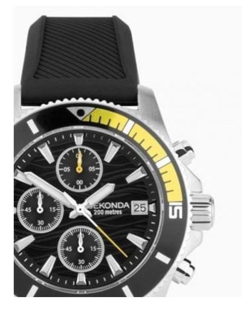 Sekonda Mens 200m Dive Rubber strap watch 30142