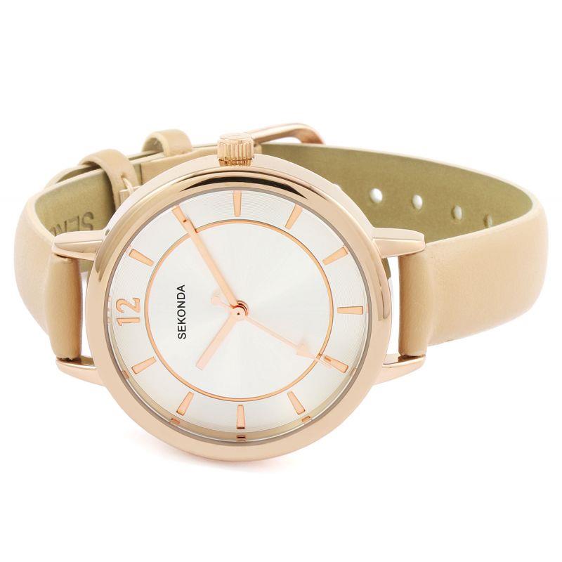 Sekonda Ladies Summertime Editions Silver Dial Nude Leather strap Watch - 2137