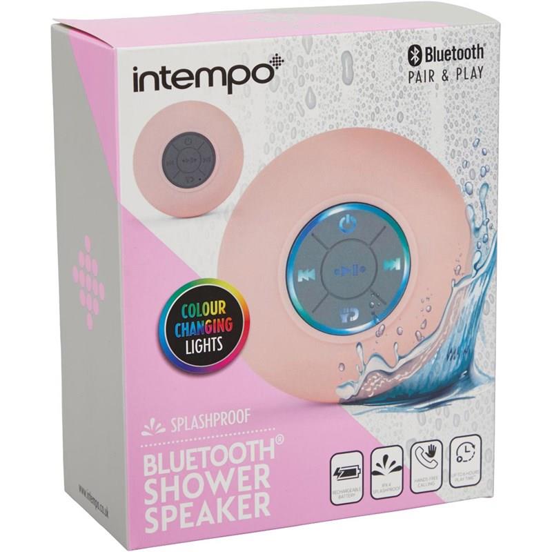 Intempo Bluetooth Splashproof Shower Speaker- Pink