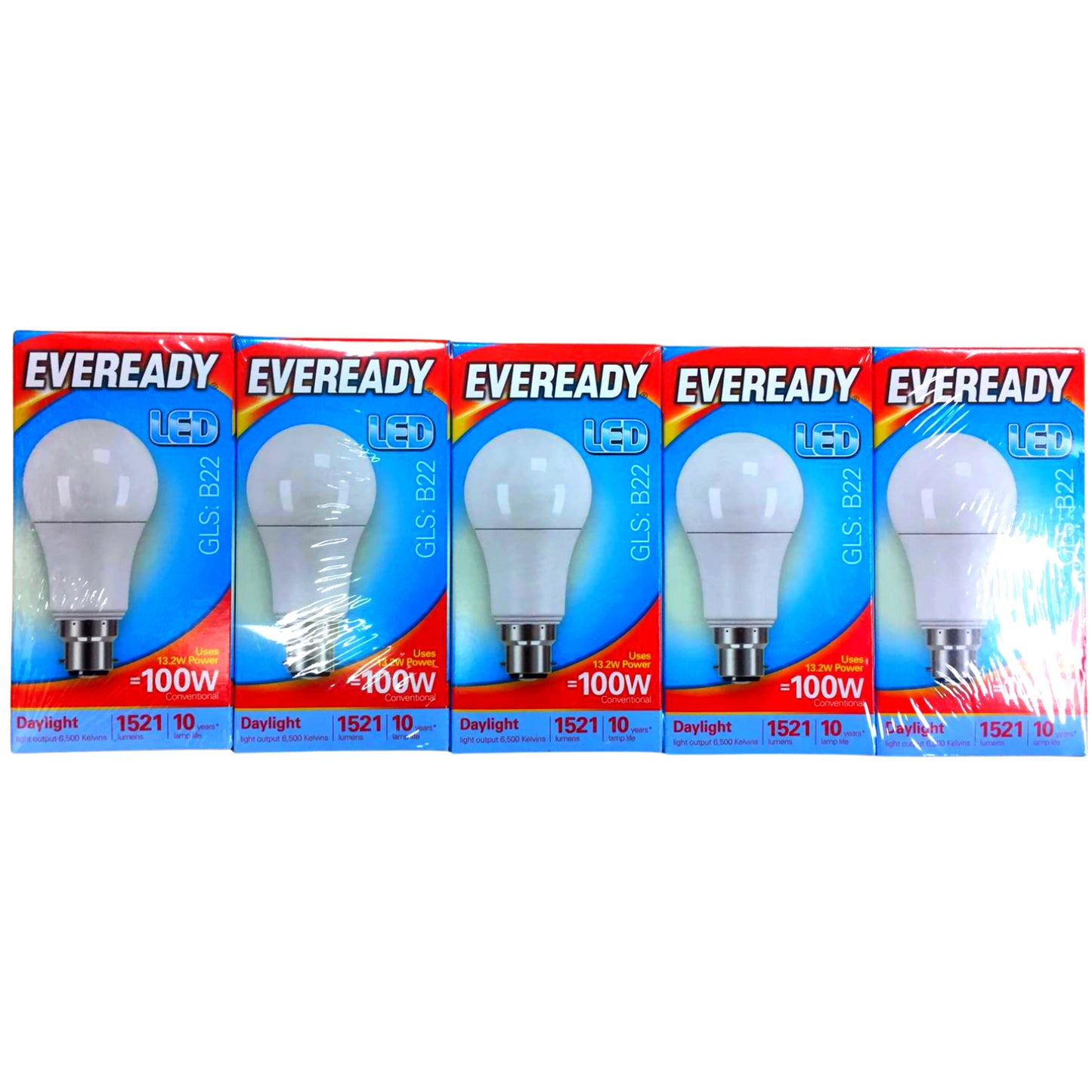 Eveready LED 1521LM GLS B22 Day Light100W Pack of 5
