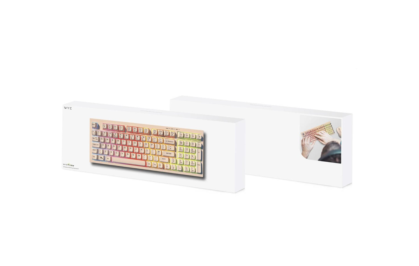 Wyeflow Wireless Gaming RGB Backlit Keyboard - Beige