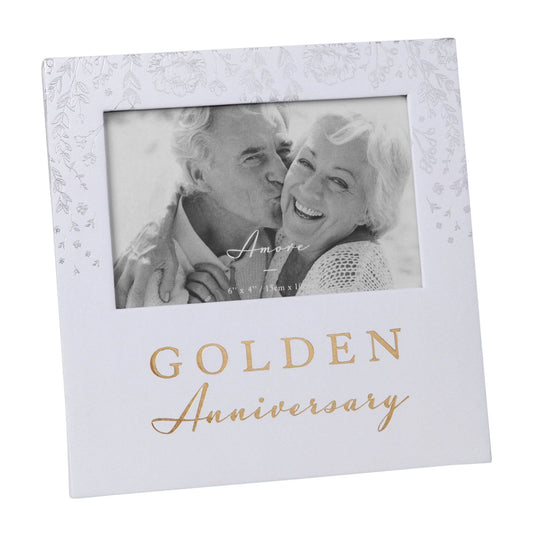 Amore Paperwrap Photo Frame Golden Anniversary 6" x 4"