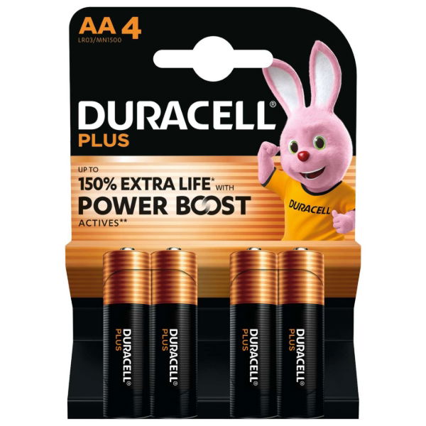 Duracell AA Plus Power With Power Boost Actives - Pack of 4 - Box of 20