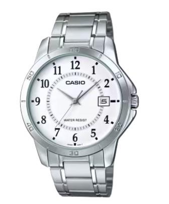 Casio Mens Basic Water resistant Dated Dial Stainless Steel Watch Available Multi Color