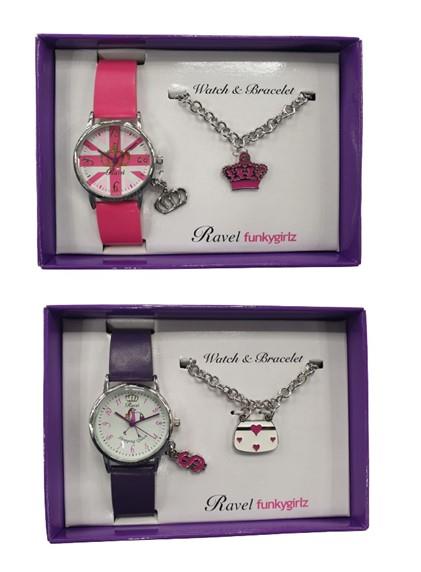 Ravel Funkygirlz Children fashion watch & Bracelet R33 Available Multiple Colour